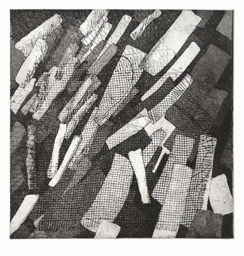 This was inspired by an aerial view of truck containers jumbled together after the tsunami in Japan.