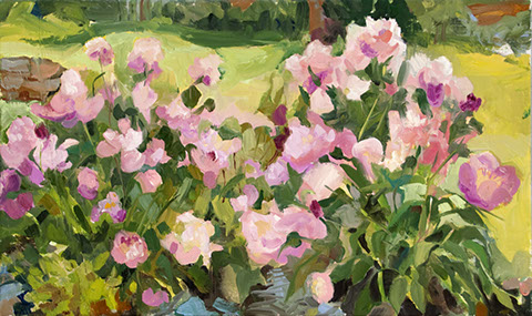 these peonies were the belles of the pig roast hoedown