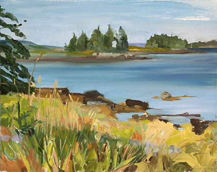 almost high tide down by the waters' edge on The Pool at Great Cranberry Island